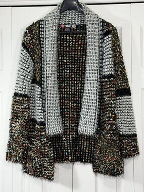 Desigual "Arraga" Chunky Knit Patchwork Cardigan